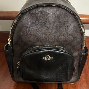 Coach Signature Brown and Black Backpack
